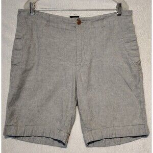 J. Crew Chino Shorts Men's Size 35 Grey Blue Linen/Cotton Blend Chino Shorts